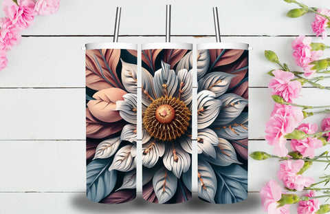3D Flowers Tumbler Sublimation Designs Sublimation Jagonath Roy 
