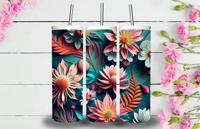 3D Flowers Tumbler Sublimation Designs Sublimation Jagonath Roy 