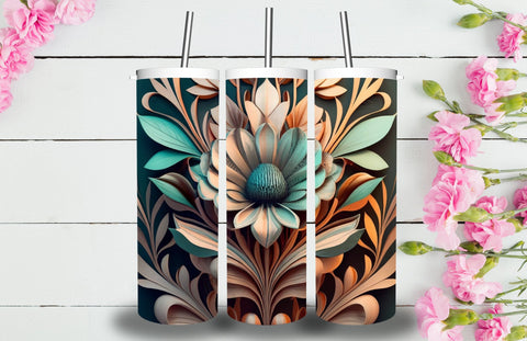 3D Flowers Tumbler Sublimation Designs Sublimation Jagonath Roy 