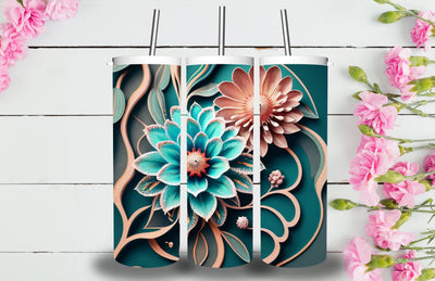 3D Flowers Tumbler Sublimation Designs Sublimation Jagonath Roy 