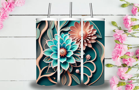 3D Flowers Tumbler Sublimation Designs Sublimation Jagonath Roy 