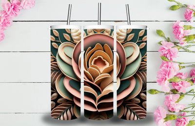 3D Flowers Tumbler Sublimation Designs Sublimation Jagonath Roy 