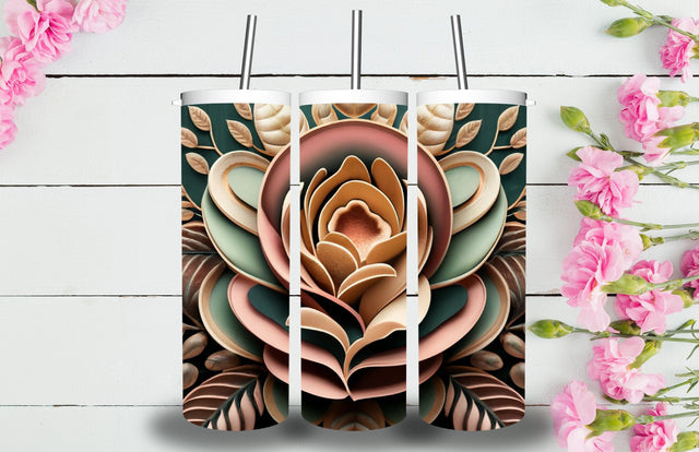 3D Flowers Tumbler Sublimation Designs Sublimation Jagonath Roy 