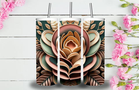3D Flowers Tumbler Sublimation Designs Sublimation Jagonath Roy 