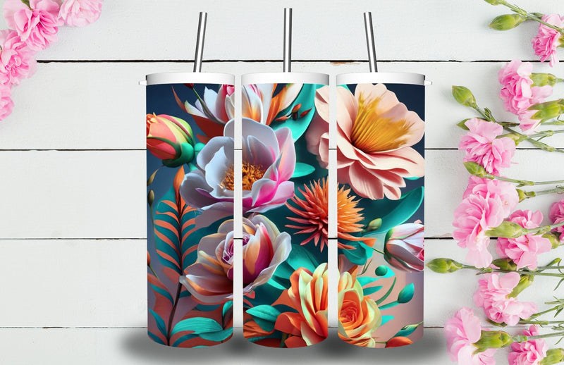 3D Flowers Tumbler Sublimation Designs Sublimation Jagonath Roy 