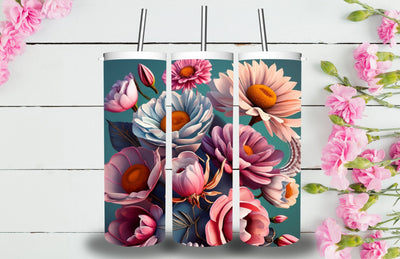 3D Flowers Tumbler Sublimation Designs Sublimation Jagonath Roy 