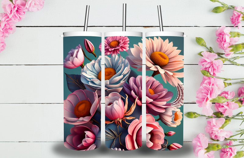 3D Flowers Tumbler Sublimation Designs Sublimation Jagonath Roy 