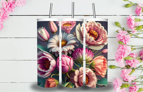 3D Flowers Tumbler Sublimation Designs Sublimation Jagonath Roy 