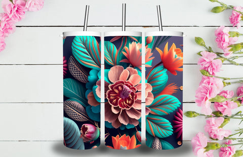 3D Flowers Tumbler Sublimation Designs Sublimation Jagonath Roy 