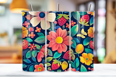 3D Flowers Tumbler Sublimation Wrap | Seamless Tumbler Wrap Sublimation FloridPrintables 