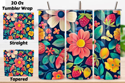3D Flowers Tumbler Sublimation Wrap | Seamless Tumbler Wrap Sublimation FloridPrintables 