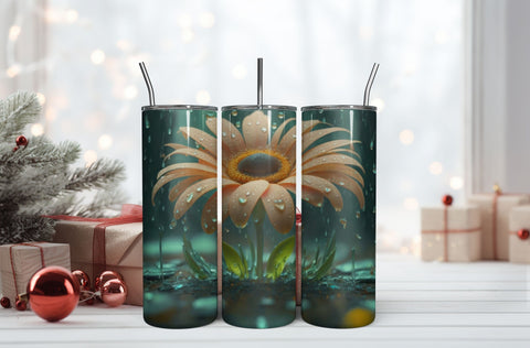 3D Flowers Tumbler Wrap Design 3D Paper Rupkotha 