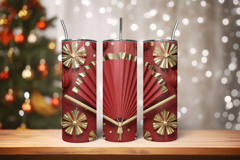 3D Flowers Tumbler Wrap Design 3D Paper Rupkotha 