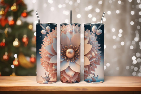 3D Flowers Tumbler Wrap Design 3D Paper Rupkotha 