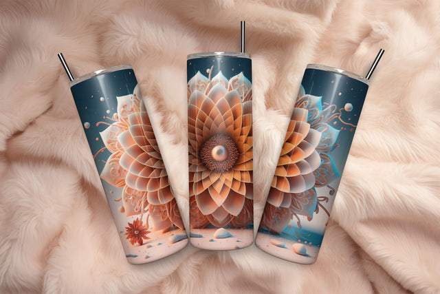 3D Flowers Tumbler Wrap Design 3D Paper Rupkotha 