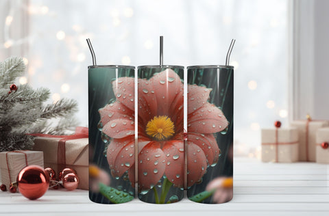 3D Flowers Tumbler Wrap Design 3D Paper Rupkotha 