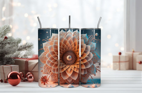 3D Flowers Tumbler Wrap Design 3D Paper Rupkotha 