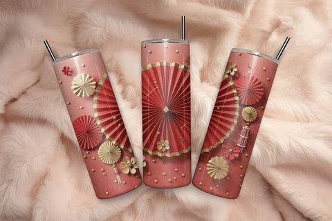 3D Flowers Tumbler Wrap Design 3D Paper Rupkotha 