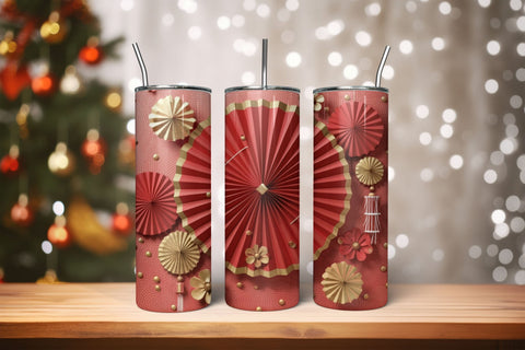 3D Flowers Tumbler Wrap Design 3D Paper Rupkotha 