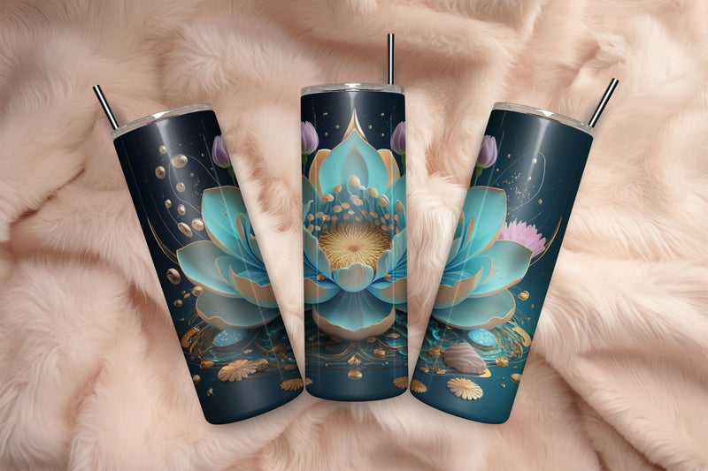 3D Flowers Tumbler Wrap Design 3D Paper Rupkotha 