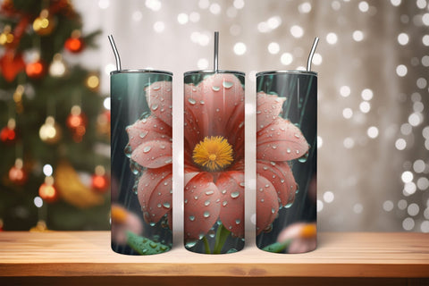 3D Flowers Tumbler Wrap Design 3D Paper Rupkotha 