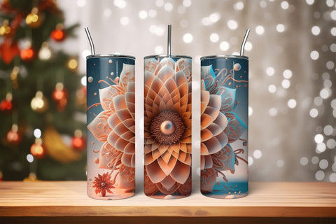 3D Flowers Tumbler Wrap Design 3D Paper Rupkotha 