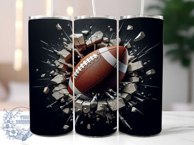 3D Football Tumbler Wrap, American Football Design Tumbler, Sports Tumbler Wrap, 20oz Sublimation Wrap, Digital Download Tumbler, Football Fan Gift, Unique Sports Art, Football Party Sublimation ToriDesigns 