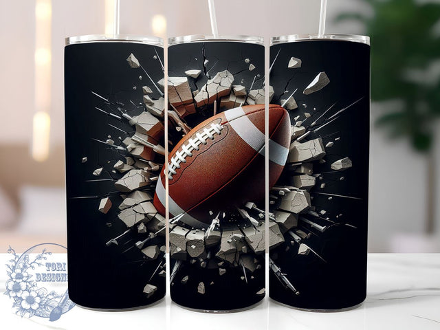 3D Football Tumbler Wrap, American Football Design Tumbler, Sports Tumbler Wrap, 20oz Sublimation Wrap, Digital Download Tumbler, Football Fan Gift, Unique Sports Art, Football Party Sublimation ToriDesigns 