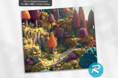 3D Forest 20 Oz Tumbler Sublimation Regulrcrative 