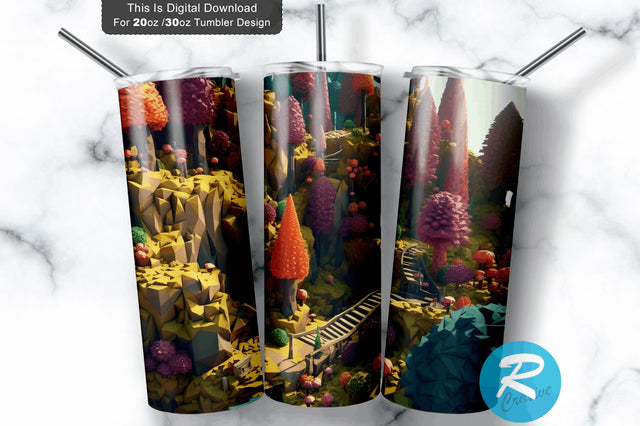 3D Forest 20 Oz Tumbler Sublimation Regulrcrative 