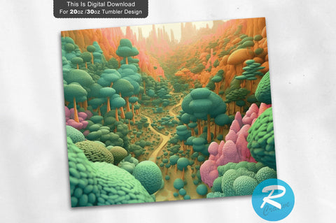 3D Forest Nature 20 Oz Tumbler Sublimation Regulrcrative 
