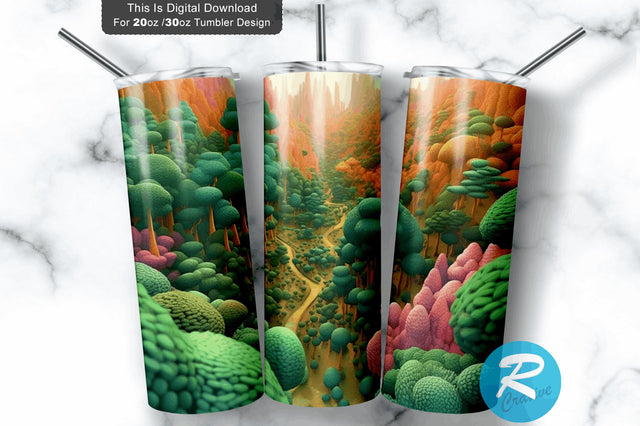 3D Forest Nature 20 Oz Tumbler Sublimation Regulrcrative 