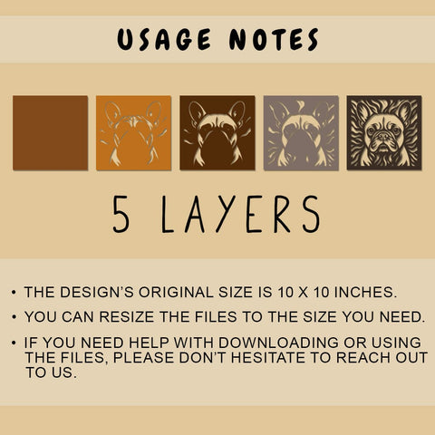 3D French Bulldog Shadow Box SVG | Layered Papercut Dog Design | Frenchie Wall Art | Farmhouse Pet Decor | Cricut & Laser Cut File SVG HappyDesignStudio 