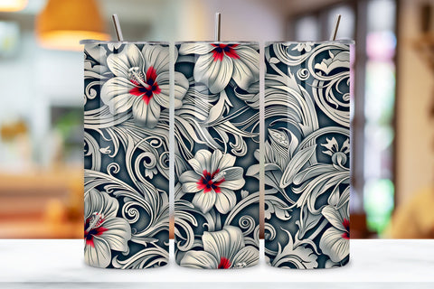 3D Fresh Flower Tumbler Wrap | Seamless Tumbler Wrap Sublimation FloridPrintables 
