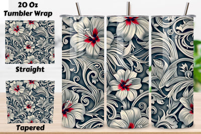 3D Fresh Flower Tumbler Wrap | Seamless Tumbler Wrap Sublimation FloridPrintables 
