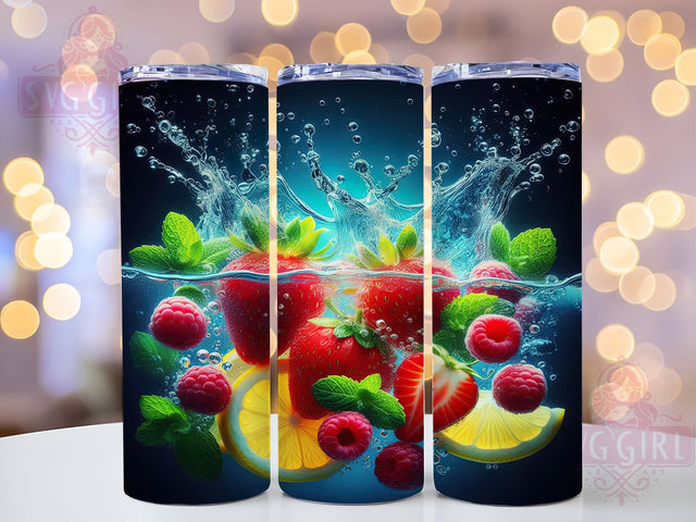 3D Fresh Fruit 20oz Tumbler Wrap, 3D Fruit Mug, Colorful Fruit Cup, Summer Juice Wrap, Tropical Fruit Design, Healthy Food Art, Sublimation Tumbler Wrap Sublimation SvggirlplusArt 