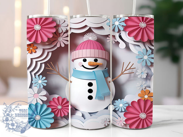 3D Frosty Snowman Christmas Tumbler, Christmas Holiday Wrap, 20oz Tumbler Sublimation, Festive Snowman Design, Frosty Winter Sublimation, Cute Christmas Tumbler, Cozy Holiday Wrap Sublimation ToriDesigns 