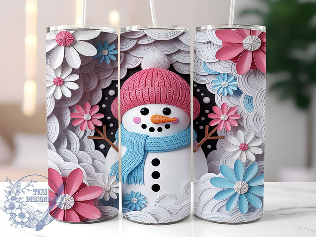 3D Frosty Snowman Christmas Tumbler, Christmas Holiday Wrap, 20oz Tumbler Sublimation, Festive Snowman Design, Frosty Winter Sublimation, Cute Christmas Tumbler, Cozy Holiday Wrap Sublimation ToriDesigns 