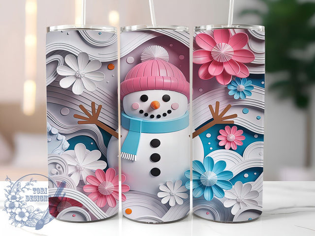 3D Frosty Snowman Christmas Tumbler, Christmas Holiday Wrap, 20oz Tumbler Sublimation, Festive Snowman Design, Frosty Winter Sublimation, Cute Christmas Tumbler, Cozy Holiday Wrap Sublimation ToriDesigns 