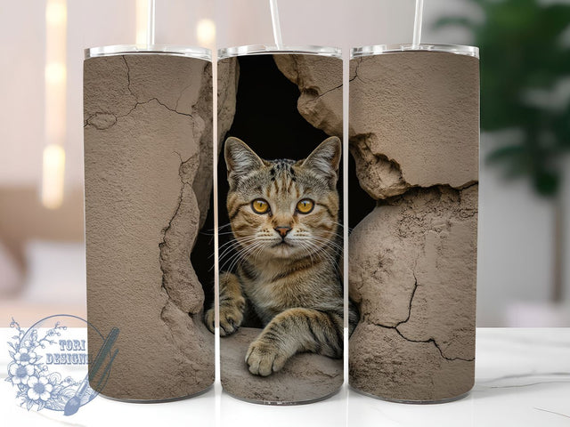 3D Funny Cute Kitty Cat Tumbler Wrap, Funny Kitty Cup, Cute Cat Drinkware, Cat Mom Gift Idea, Pet Lover Sublimation Wrap, Playful Cat Design, Animal Lover Tumbler Sublimation ToriDesigns 