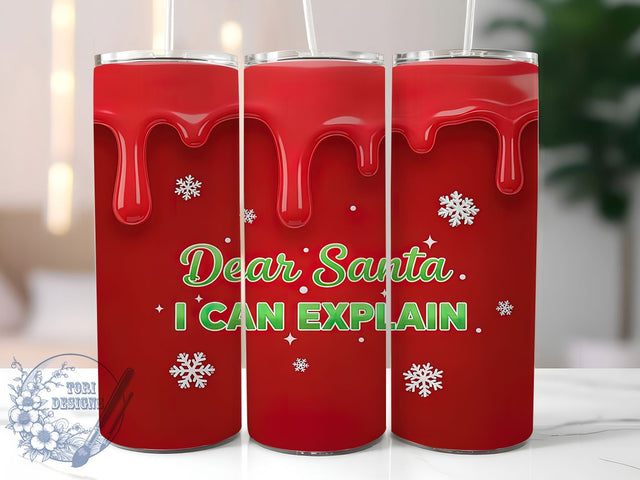 3D Funny Dear Santa Christmas Tumbler, Funny Christmas Sublimation Design, 3D Inflated Puff Art, 20oz Xmas Tumbler, Whimsical Holiday Mug, Stylish Santa Cup, Bold Christmas Wrap Sublimation ToriDesigns 