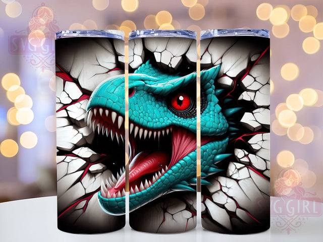 3D Funny Dinosaur Break Wall Tumbler, Break the Wall, 3D Effect, 20Oz Tumbler, Sublimation Design, Prehistoric Humor, Jurassic Theme Sublimation SvggirlplusArt 