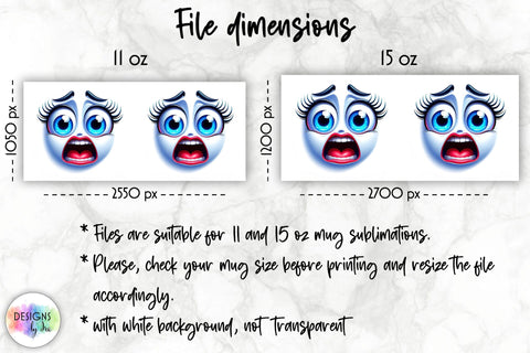 3D Funny Face Mug Wrap, Sarcastic Mug Sublimation Sublimation Designs by Ira 