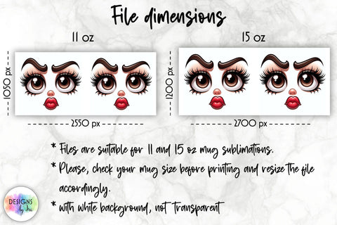 3D Funny Face Mug Wrap, Sarcastic Mug Sublimation Sublimation Designs by Ira 