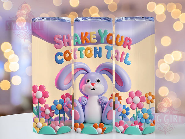 3D Funny Puffy Bunny Tumbler, 3D Puffy Tumbler, Inflated Bunny Wrap, Shake Cotton Tail Wrap, Stylish 20oz Wrap, Sublimation Design, Trendy Gift Idea Sublimation SvggirlplusArt 