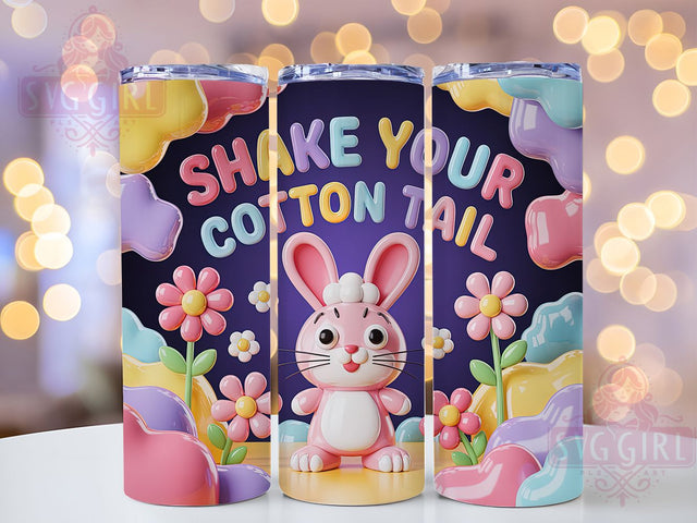 3D Funny Puffy Bunny Tumbler, 3D Puffy Tumbler, Inflated Bunny Wrap, Shake Cotton Tail Wrap, Stylish 20oz Wrap, Sublimation Design, Trendy Gift Idea Sublimation SvggirlplusArt 