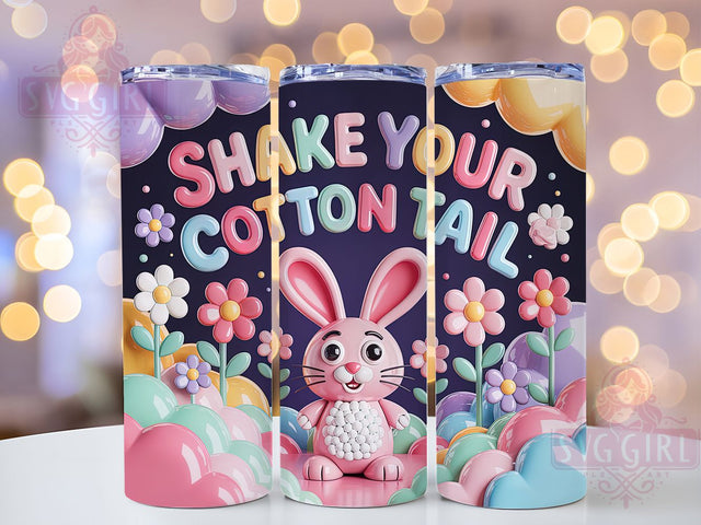 3D Funny Puffy Bunny Tumbler, 3D Puffy Tumbler, Inflated Bunny Wrap, Shake Cotton Tail Wrap, Stylish 20oz Wrap, Sublimation Design, Trendy Gift Idea Sublimation SvggirlplusArt 