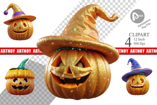 3D Funny Pumpkin Clipart Sublimation artnoy 