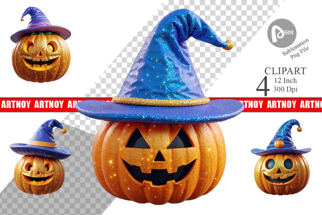 3D Funny Pumpkin Clipart Sublimation artnoy 