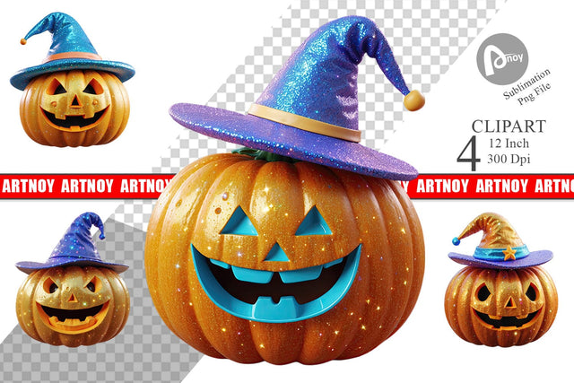 3D Funny Pumpkin Clipart Sublimation artnoy 